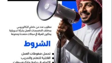 إعلان وظيفي لحملة البكالوريوس بمركز تسويقي 4 photo 2025 10 24 12 12 14